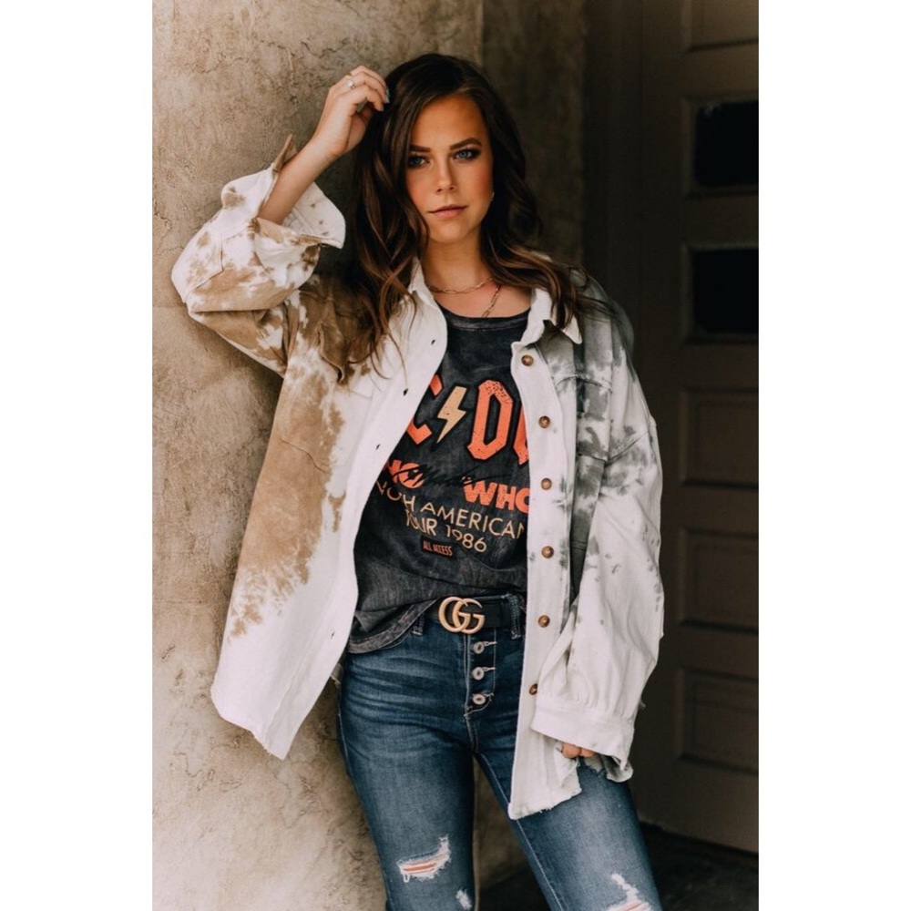 PRICE DROP RESTOCK! Tie Dye Utility Jacket in Toasted Coffee - Picture 2 of 10